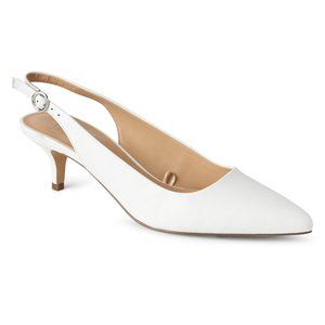 Gap White Leather Kitten Heel Sling Back